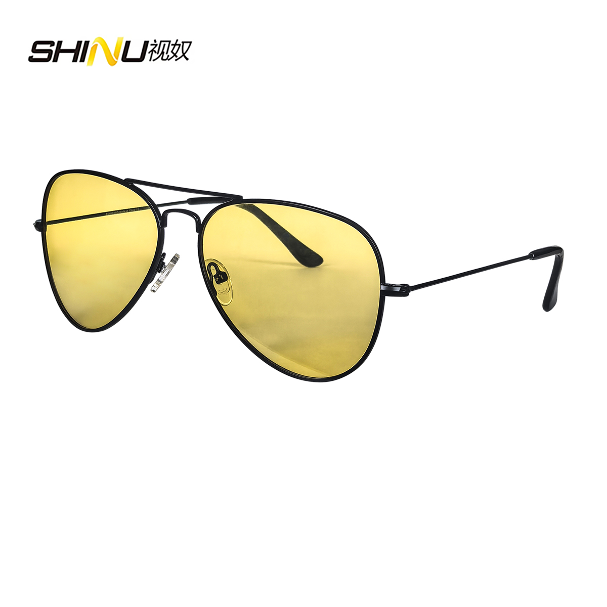 Shinu óculos anti-luz azul masculino, lentes laranja, filtro de luz azul, melhor descanso para dormir, armação de metal: Bege / Preto
