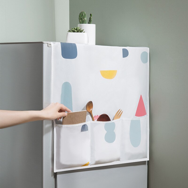 Blomsterprintet køleskab støvtæt betræk med lomme farverigt vaskemaskine betræk hjem tekstil støv klud