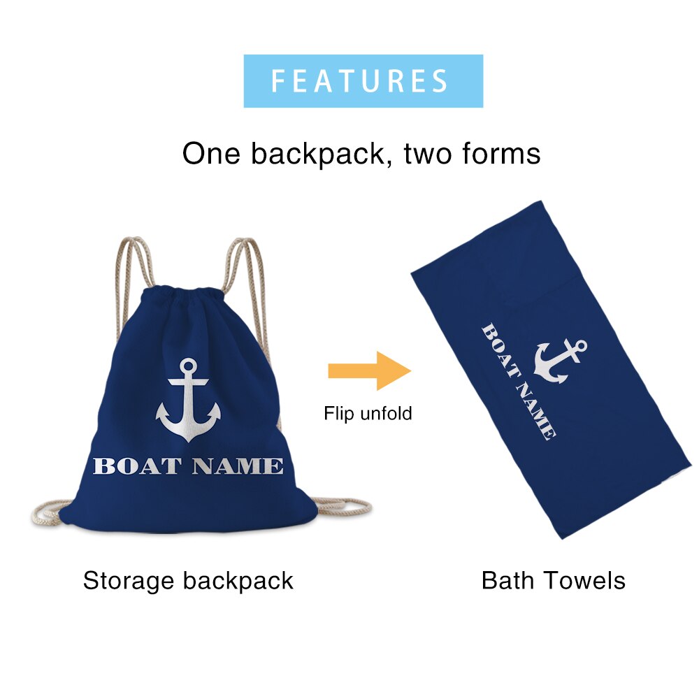 Silstar Tex – sac à dos serviette de plage Portable 2 en 1, nautique bleu, tissu délicat doux, Style jeu d'extérieur