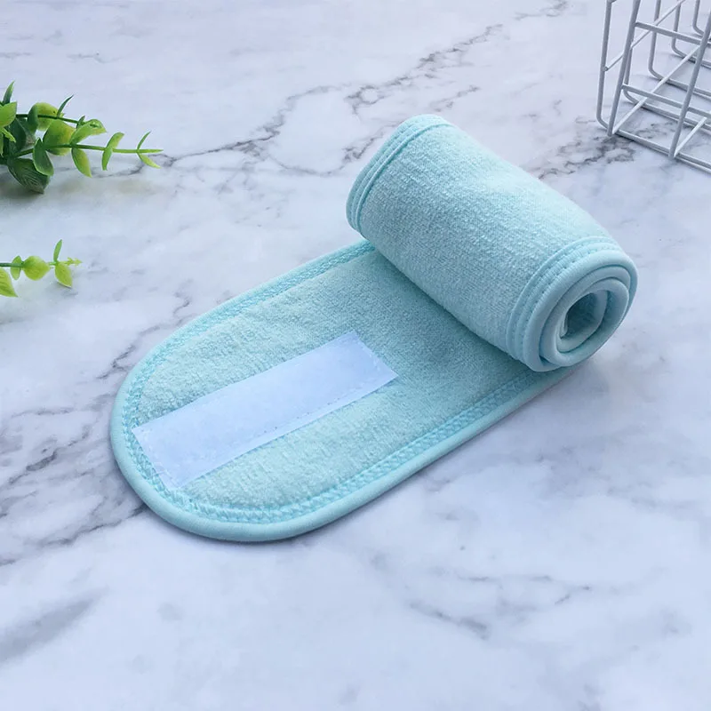 Zachte badstof haaraccessoires meisjes hoofdbanden voor gezicht wassen bad make-up haarband voor vrouwen verstelbare SPA gezichtshoofdband: YELLOW