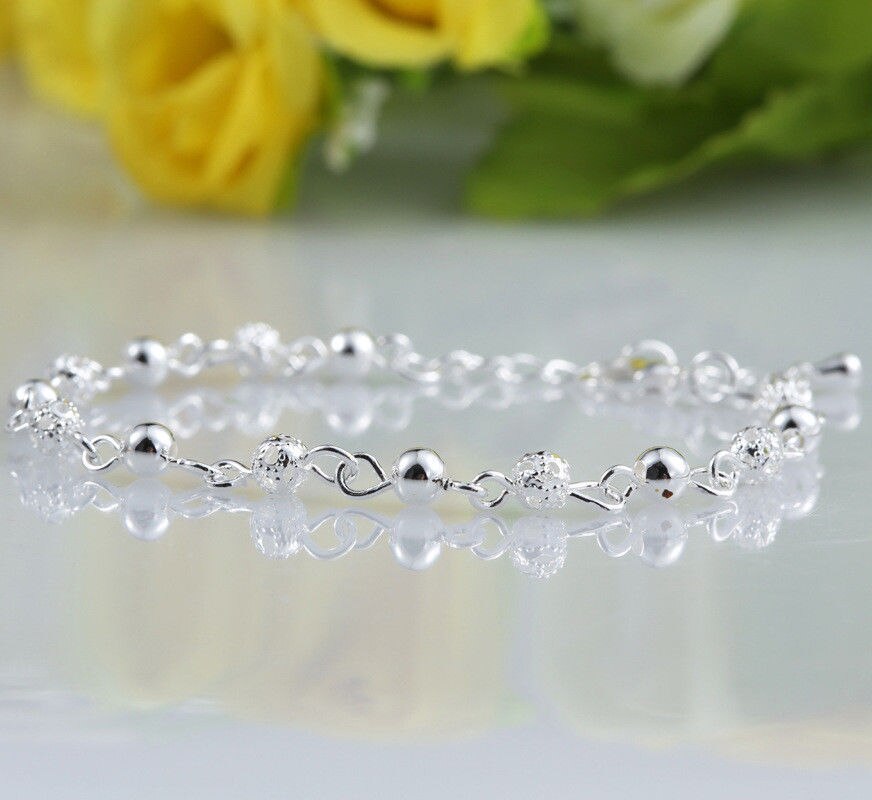 1 pc Zink Legierung Kristall perlen Armband Frauen Neueste Liebe Vintage Silber Überzogene Armband Armreifen Edlen Schmuck