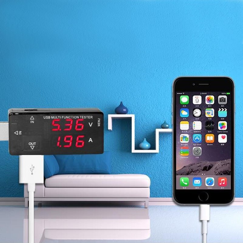 Mini Multimeter USB And Test Mobile Phone Charging Test Table A16 Timing 4-30V 0A-3A