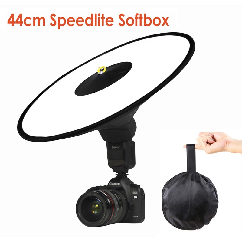 Universele 44Cm Fold Ronde Flash Softbox Speedlight Speedlite Diffuser Reflector Voor Canon Nikon Sony Metz Macro Schieten