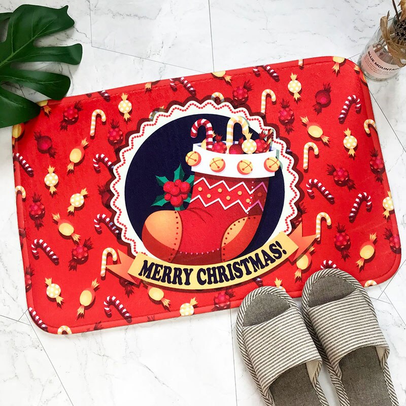 God jul matte utendørs teppe dørmatte nisse ornament julepynt til hjemmet xmas navidad dekor noel år: Stil 2