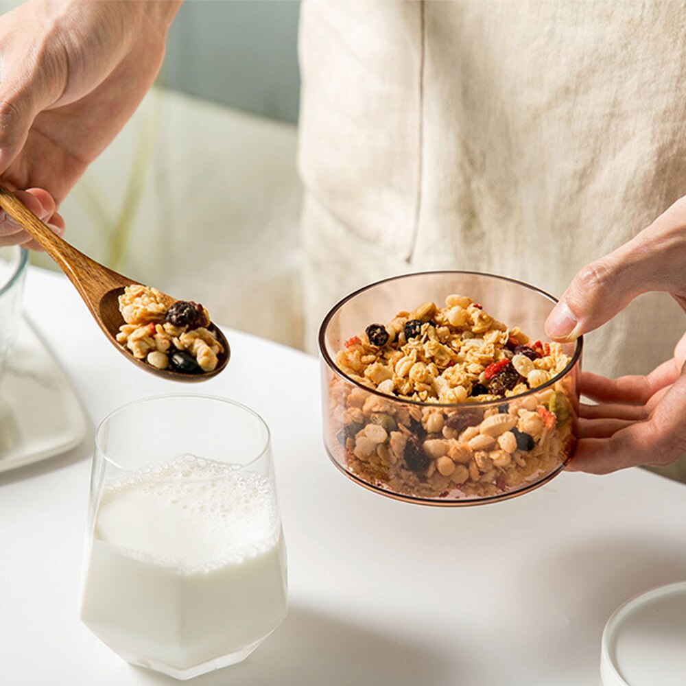 Kjøkken mat oppbevaring beholder boks plast gjennomsiktig tørr korn beholder glass krukker med lokk godteri mel frokostblanding forseglede bokser
