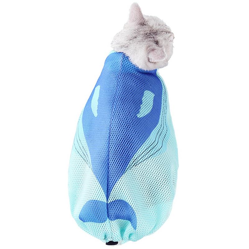 1pc Mesh Cat Bathing Bag Adjustable Breathable Cat Shower Bag Kitten Grooming Bag Pet Grooming Supplies For Cat Dog