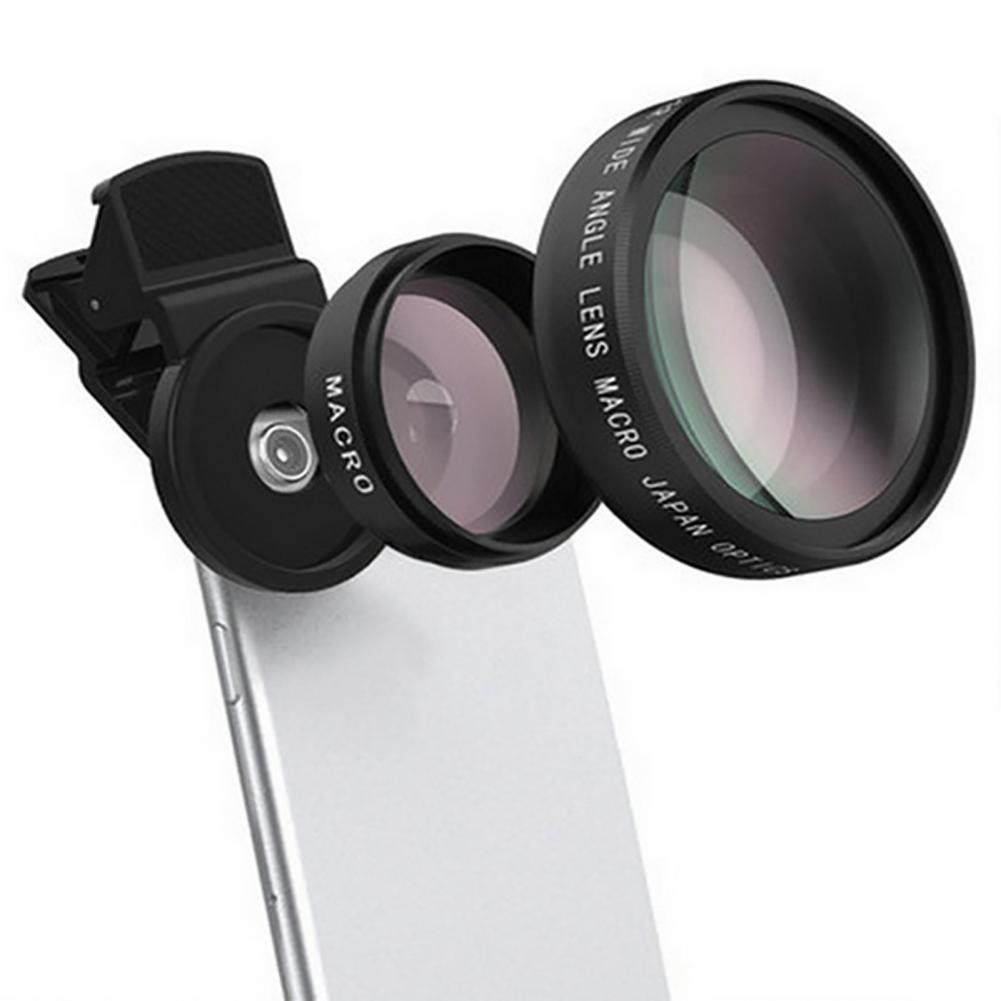 2 in 1 Universal Lens 0.45X Wide Angle+12.5X Macro Lens HD Phone Camera Lens For iPhone Xiaomi Samsung LG