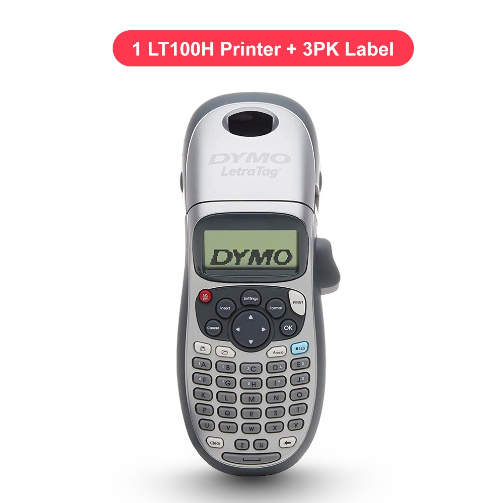 Unismar DYMO LetraTag LT-100H LT100H Label Machine with 12mm Label Tape Compatible for Dymo LT L100H Label Printer 91201 91202: 1 LT-100H Printer