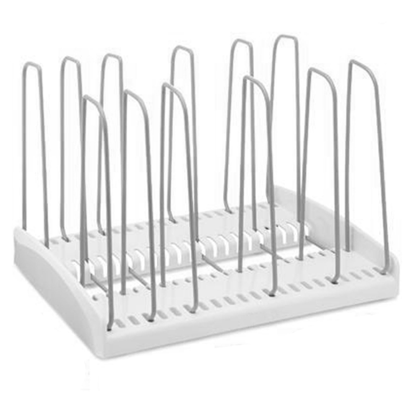 Kitchen Tools Used-Kitchen Shelves Simple Storage Rack Adjustable Lid Rack White: Default Title