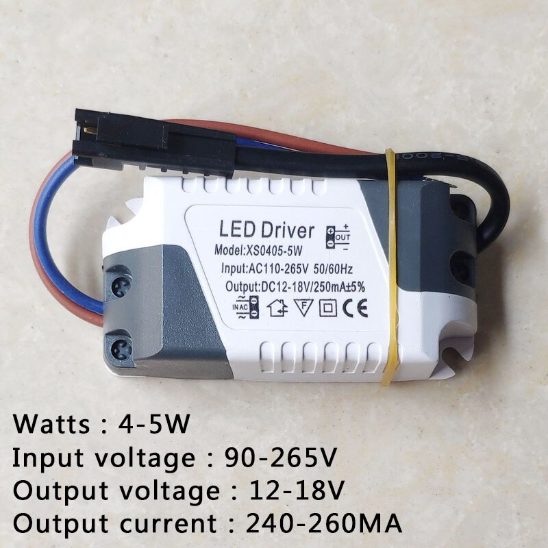 LED Driver 300mA 280mA 3W 5W 12W 15W 18W 24W 30W 36W 50W LED Power Supply Unit AC85-265V Lighting Transformers For LED Lights: 4-5W