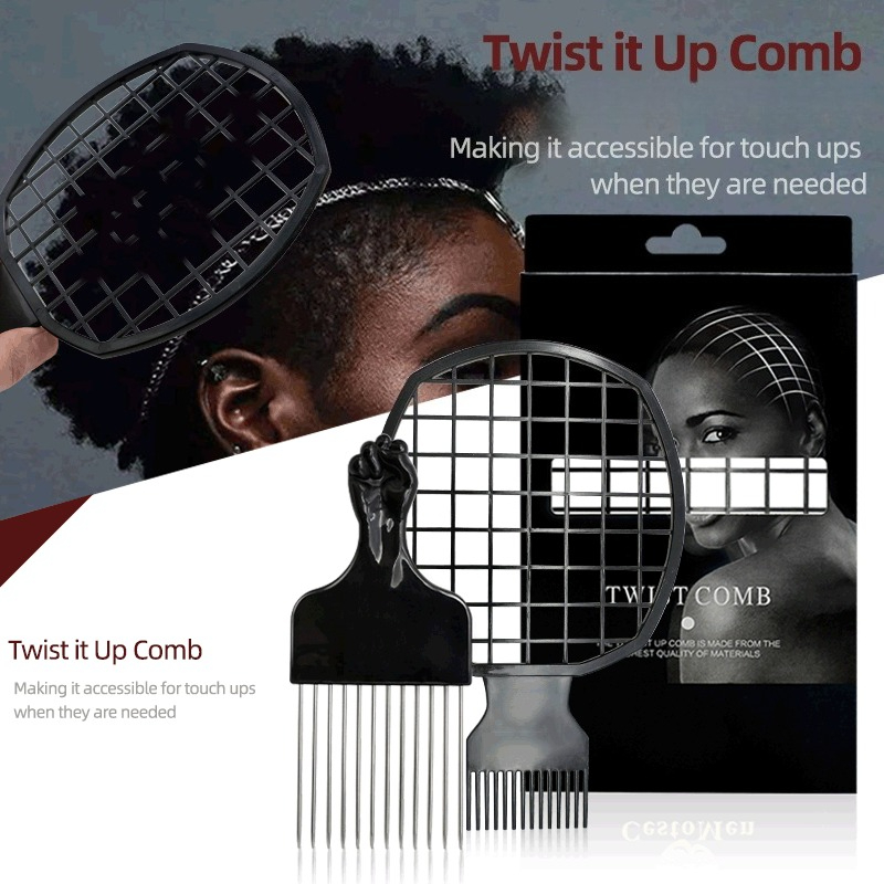 1Pc Curling Borstel voor Dreadlocks Hip Hop Haar Styling Perm Detangling Smoothing Reiniging Kam Professionele Multifunctionele Tool