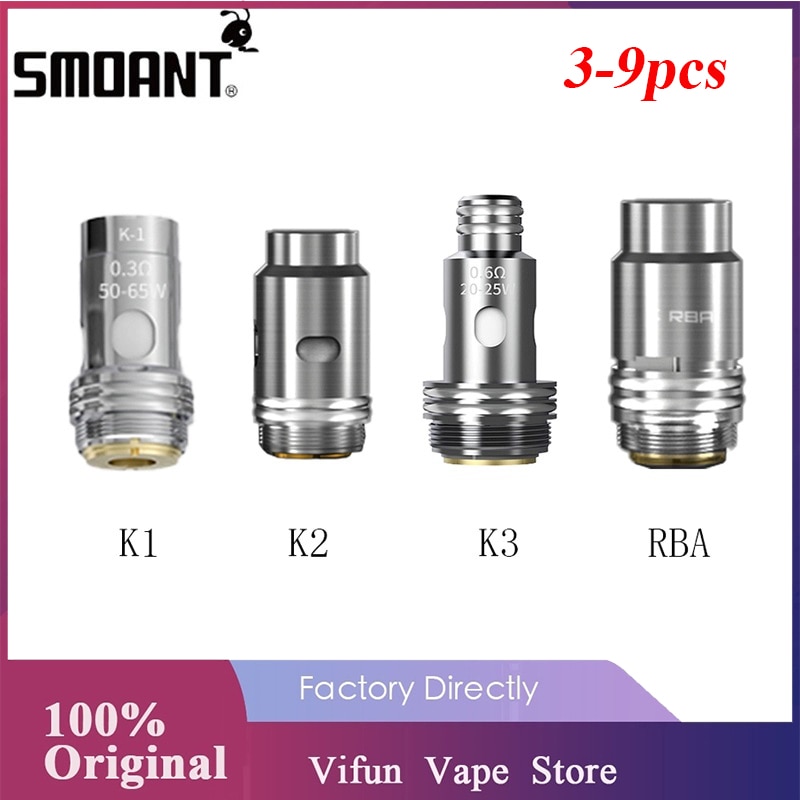 3-9pcs Original Smoant Pasito II K Mesh Coil K1 K2 K3 K RBA Coil head for Pasito 2 / Pasito Kit / Knight 80 Kit VapeVaporizer