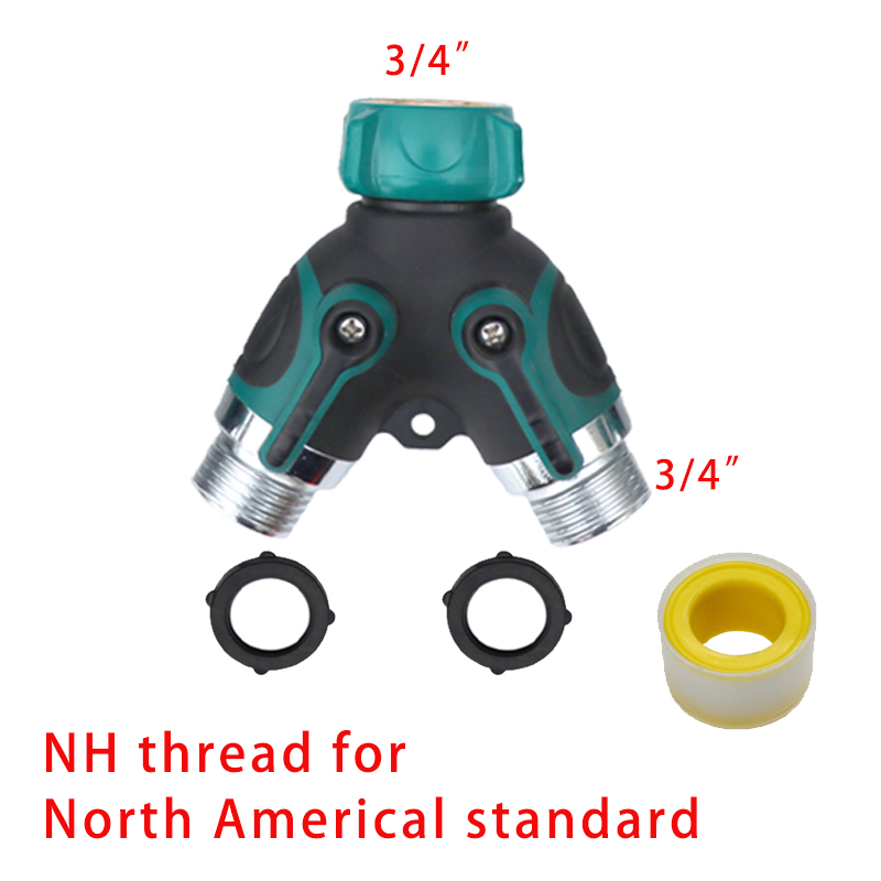 divisore per rubinetto per tubo da giardino resistente a 1-2-4 gareggiare, adattatore per divisore per rubinetto esterno per tubo dell'acqua, divisore per rubinetto dell'acqua: Rosso