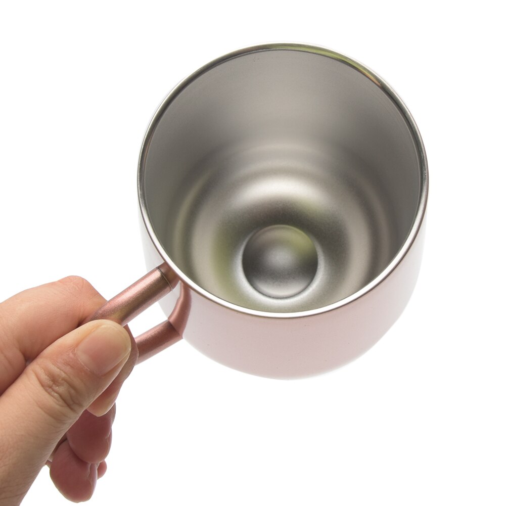 Unbreakable Stainless Steel Exquisite Simple Cup Bar Drinkware Double Wall Sealed Portable Wine With Lid Curved Handle Insulated