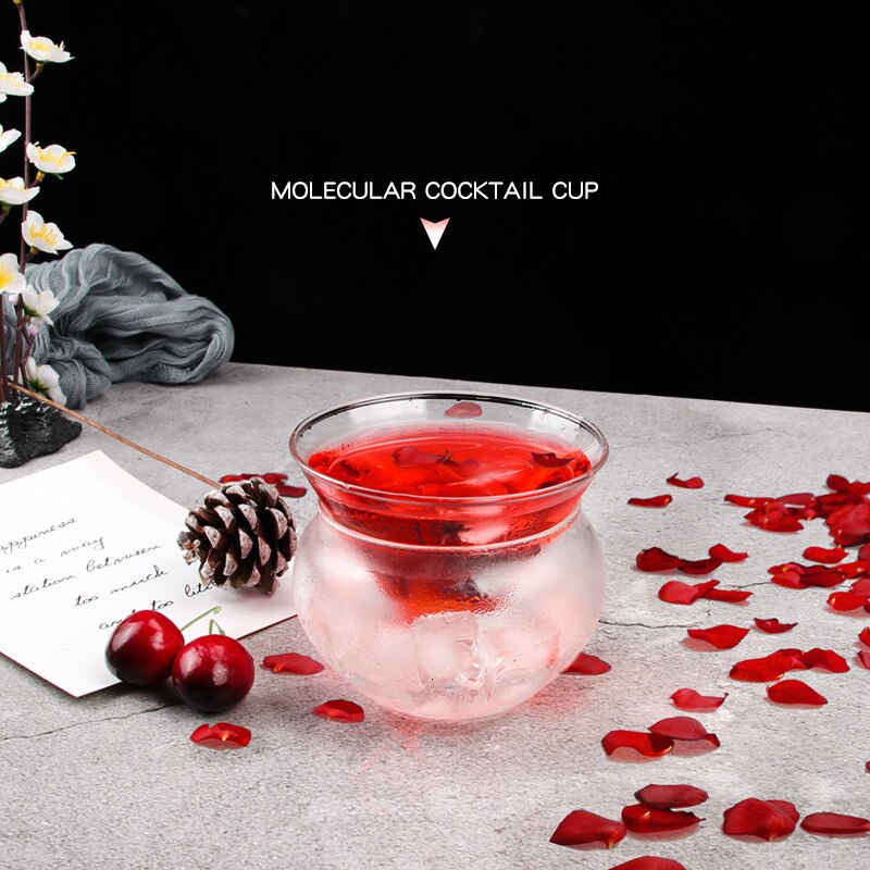Røykfylt cocktail kopp sett kjegle + sfæriske ball glass bar hjemmefest trekantet er martini glass molekylær gastronomi beholder