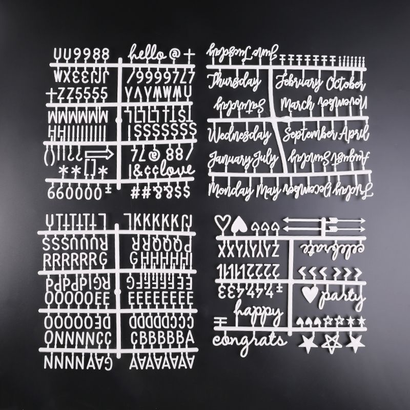 4 stk / sæt tegn til feltbogstavnumre til udskifteligt bogstav