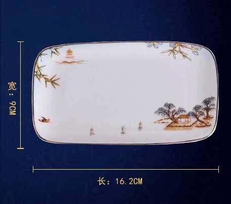 Chinese Style Porcelain Dinner Plates High-end West Lake Hotel Tableware Cutlery Set Decorative Flat Steak Plate: small plate