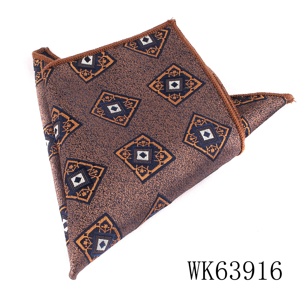 Lenços Lenços Quadrados Floral para Homens e Mulheres, Toalha Peito Tecida, Lenço para Cavalheiros, Toalha de Bolso, Novo: Bege