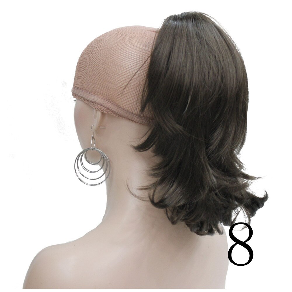 Strong Beauty 12" Natural curly Dual Use Claw Jaw Pony tail Clip In Synthetic Ponytail Hair Extension: #8