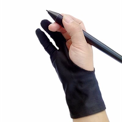 100Pcs Kunstenaar Handschoen Voor Tekening Zwart 2 Vinger Anti-Fouling Schilderen Digitale Tablet Schrijven Handschoen Voor Art studenten