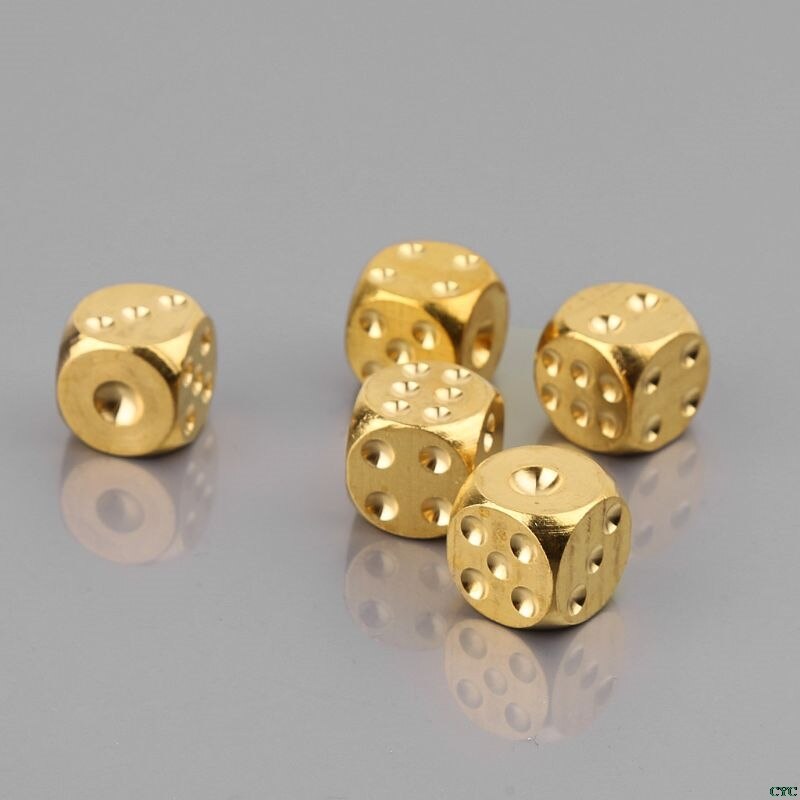 1pc latão polido sólido dados 20mm metal cubo de cobre poker barra tabuleiro jogo presente