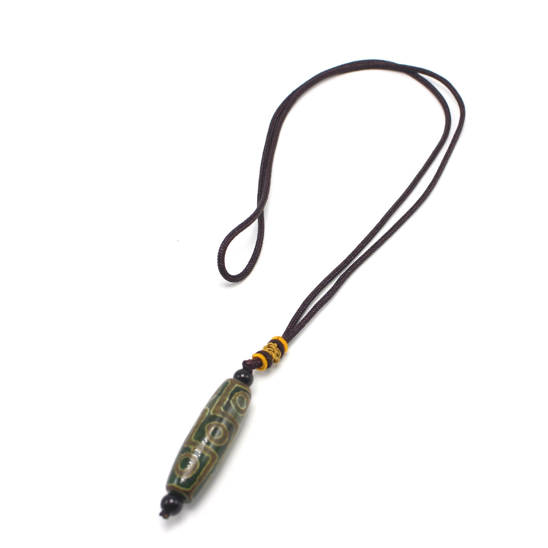 Nine Eye Tibet Dzi Pendant Choker Nacklace Natural Stone Materials Fashionable Style Tibet Heaven Bead Bring Good Luck: 2