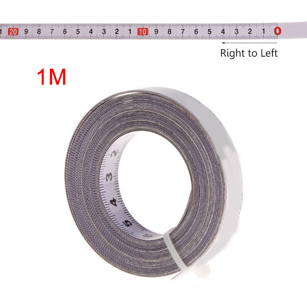 Sierra de inglete cinta autoadhesiva métrica regla de acero Mitra pista para cinta 1 m Router carpintería escala: Reverse Direction
