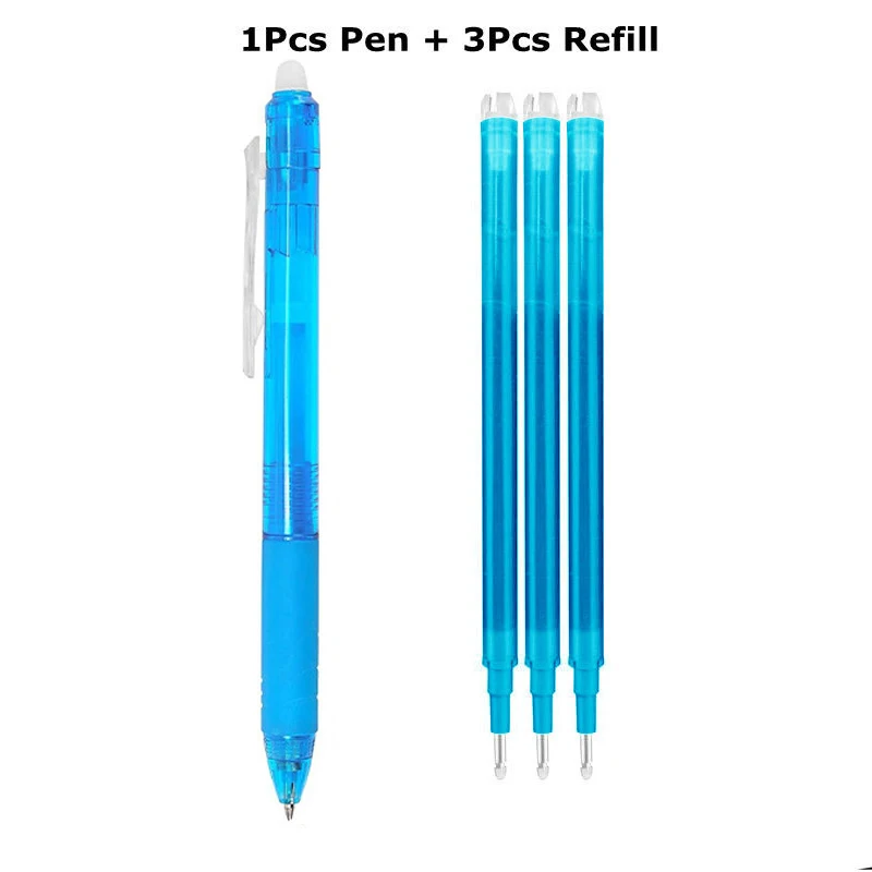 Farver 0.5/0.7mm magisk udtrækkelig sletbar pen gelpen sæt sletbar refill stang kontor skole skriveværktøj pressepen: Lavendel / Flerfarvet