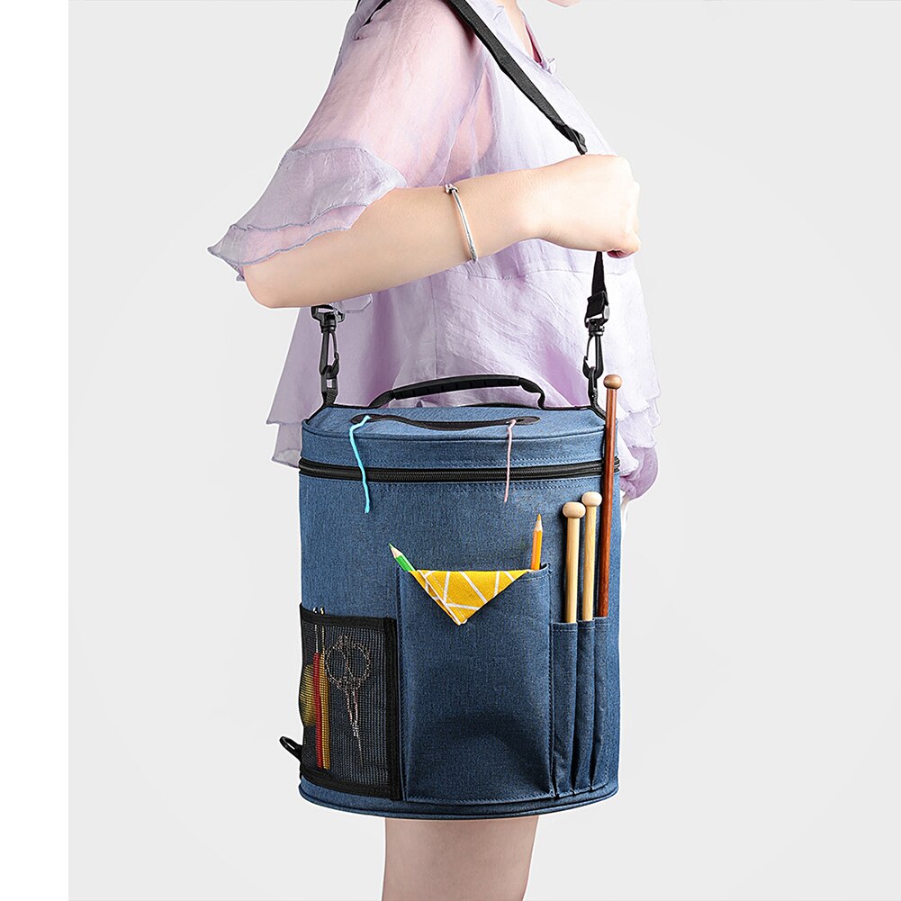 Yarn Storage Bag Sewing Crochet Organizer Bucket Dustproof Shoulder Bags