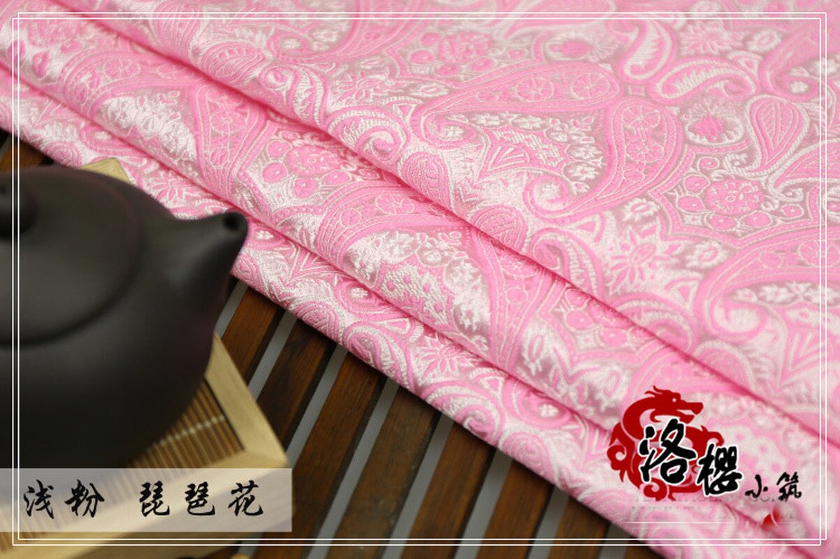 Brokad jacquard siden tyg kostym kinesiska kläder klänning kimono kläder tyger pipa blomma