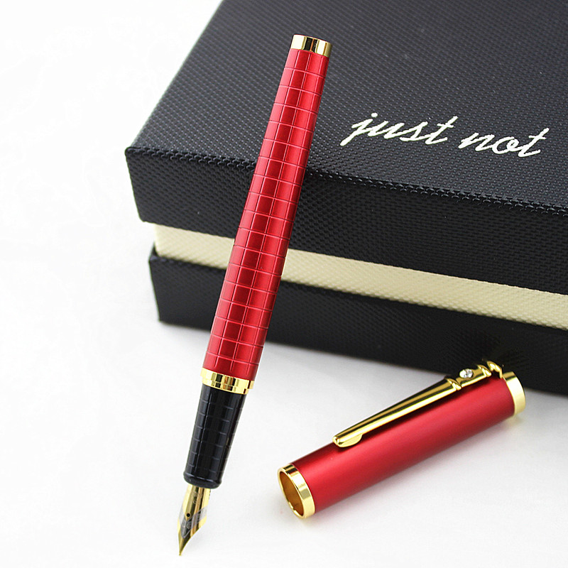 DIKA WEN Klassieke Luxe metalen rooster Vulpen met 0.5mm Iridium Nib De Beste Relatiegeschenk Pen Metalen Inkt pennen