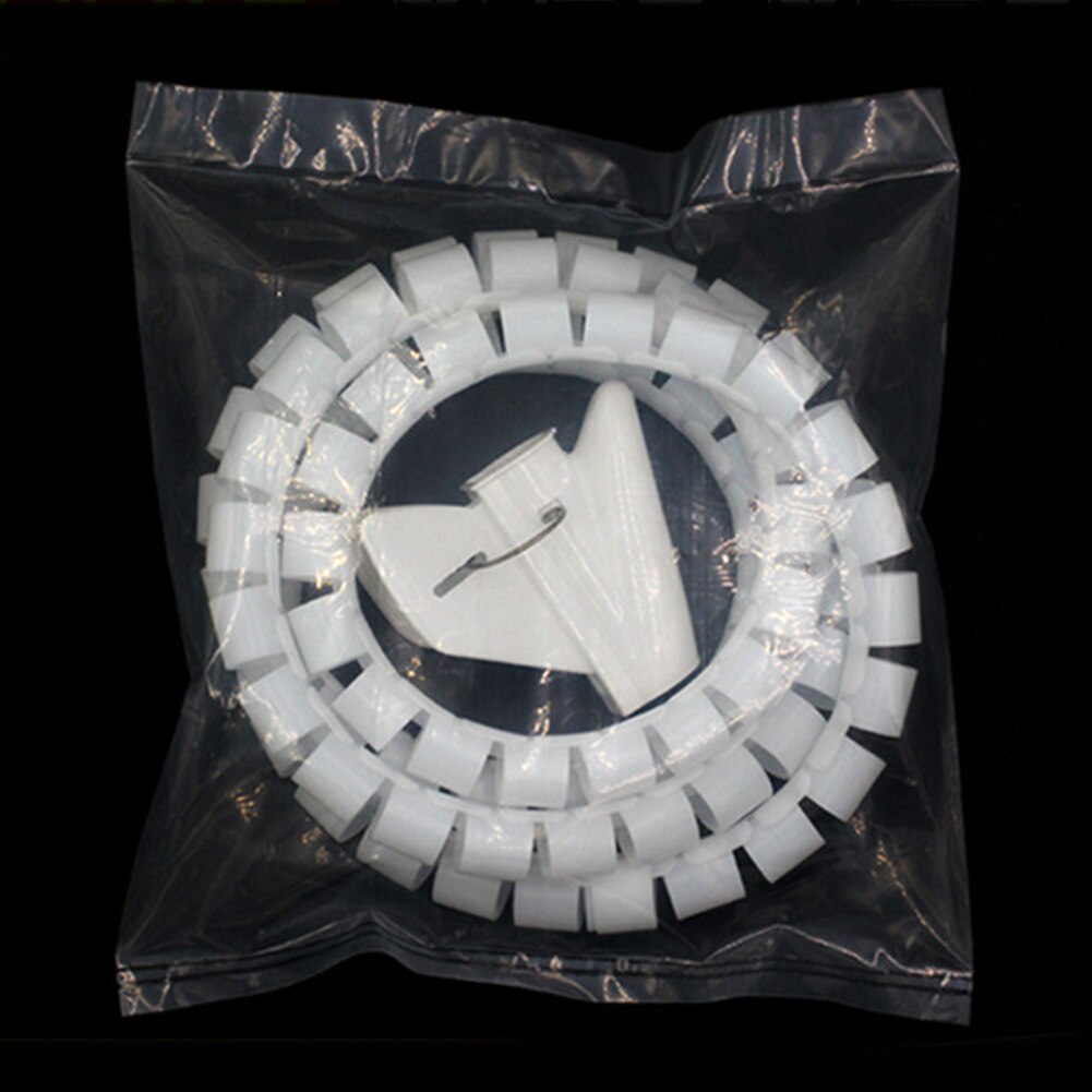 2m Durable Storage Tube Organizer Wire Management Cable Sleeve Protector For Computer TV With Clip Easy Wrap Home Office Cover