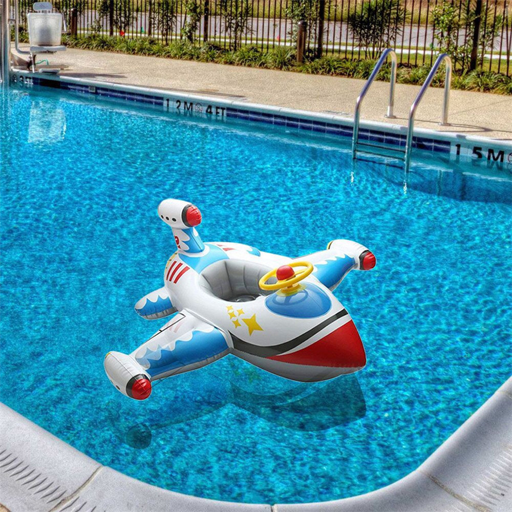 Baby Inflatable Swimming Ring Baby Water Toy Seat Boat Plane Float Kid Swimming Boat Cartoon Circle Swimming Pool Accessories