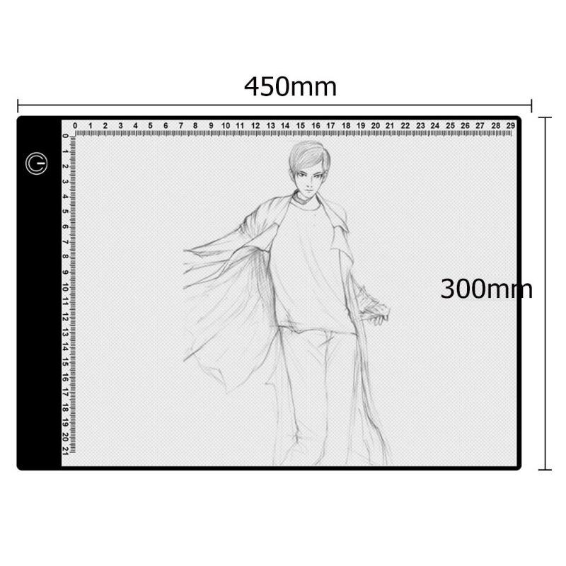 Tableta digital gráfica LED VKTECH, plantilla fina para arte, tablero de dibujo, caja ligera para trazado, escritura, tableta electrónica portátil