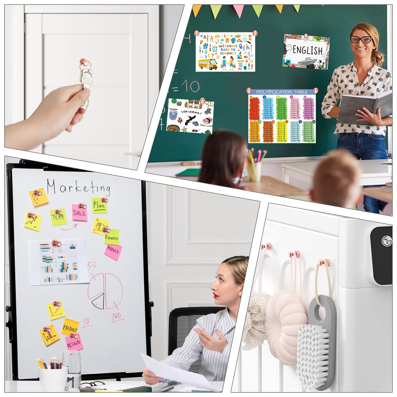 3/5/10/12pcs Super Strong Magnetic Push Pins Neodymium Magnet Refrigerator Kitchen Whiteboard Durable Magnetic Thumb Tacks Sucke