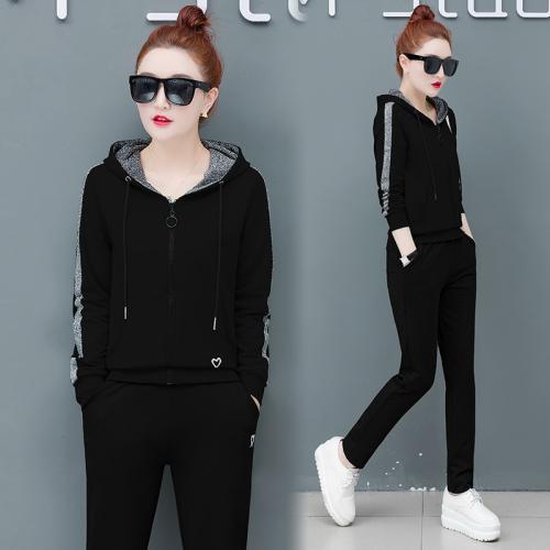 Casual Tracksuits Women Set Sportswear Clothing Women Set Loose Ensemble Femme 2 Piece Sets Womens Outfits: Black / XXXL