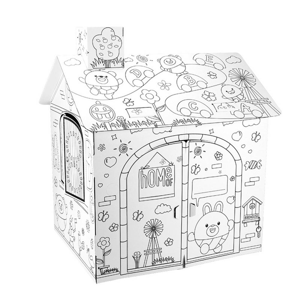 Une maison en carton pour enfant, un livre de coloriage, un jouet éducatif,  grand -  France