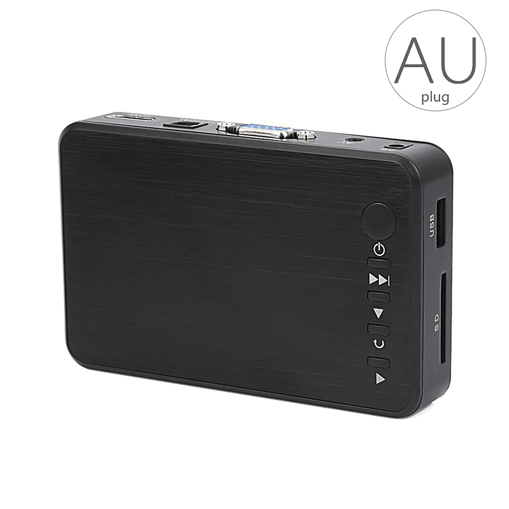 Mini fuld hd medie multimedie afspiller 1080p usb ekstern s sdhc mmc kort u disk medieafspiller vga av output eu/us/uk/au stik: Au stik
