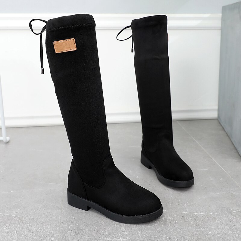 Bottes en caoutchouc pour femmes Sexy cuisse talons hauts Sexy chaussures d'hiver bout rond automne chaussures de luxe concepteur pluie basse