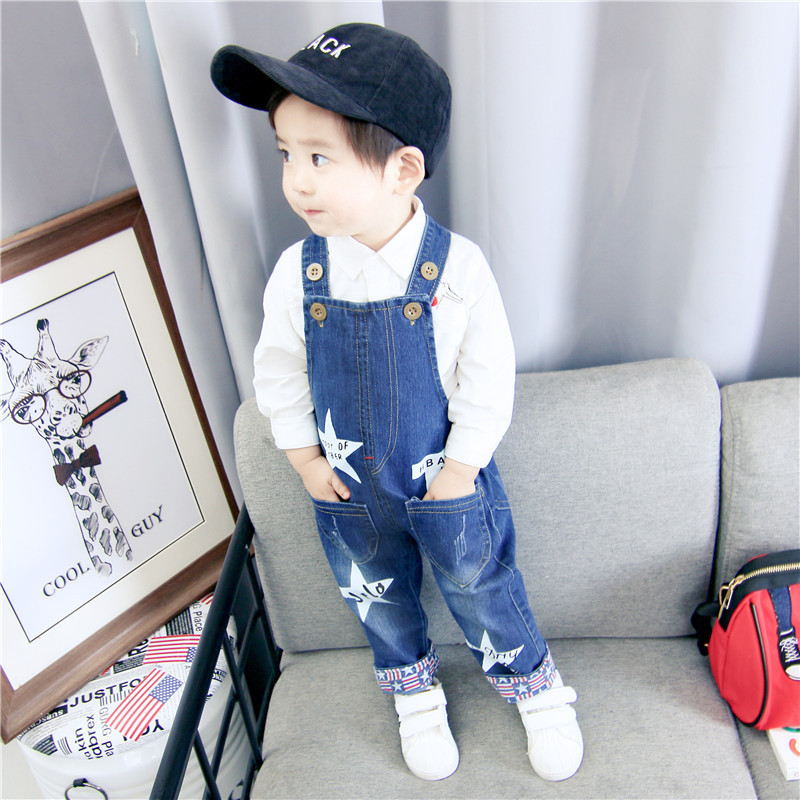 Kinderen Denim Overalls Broek Kinderen Brief Cartoon Peuter Bebe Jeans Herfst Broek Voor Baby Meisje Jongen Kleding Baby Romper 3T
