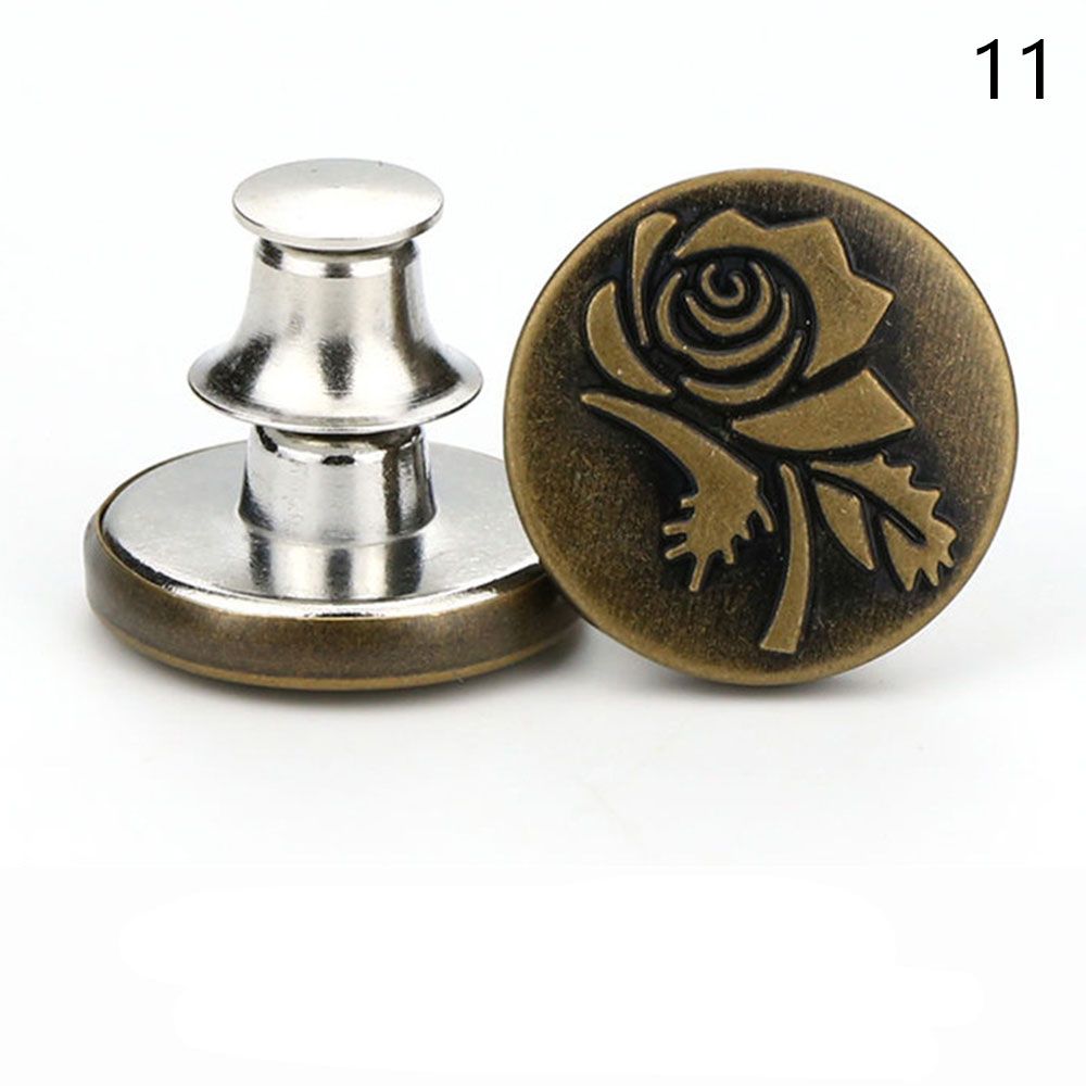1 PC retro schnappen Verschluss Metall Tasten für Kleidung Jeans Abnehmbare Verstellbare Hosen Tasten Kostenloser Nagel NäHenne stecken Taille Geschmack Stift: 11