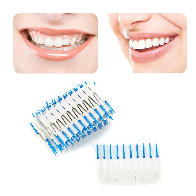 120Pcs Tand Flossen Head Zachte Siliconen Tand Picks Double-Ended Tandenstoker Floss Inter Borstel Tanden Stick Hygiëne Gereedschap: Default Title