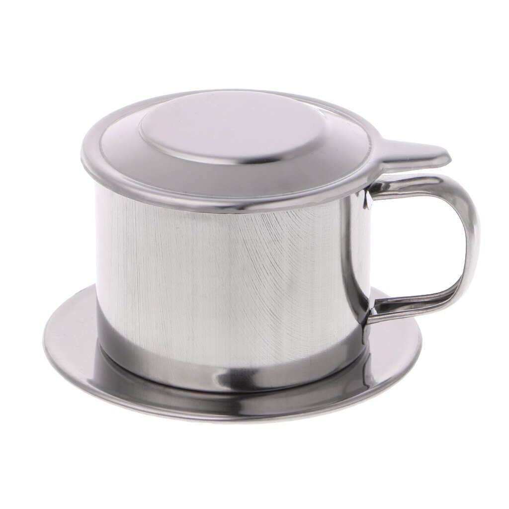 Rvs Hand Koffie Filter Cup Vietnamese Koffie Filter Voor Keuken Maker Pot Infuse Cup Serveren Heerlijke: 8x5cm