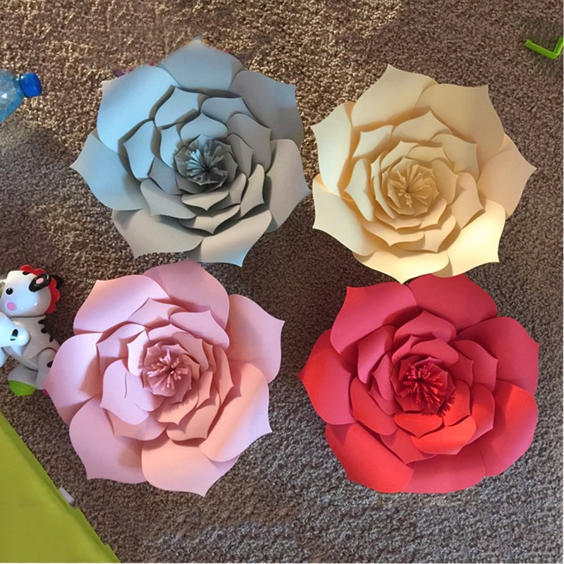 Baby shower 30cm vägg bakgrund blommor papper blommor bröllop dekoration diy konstgjord blomma ros papper hantverk bröllop blomma