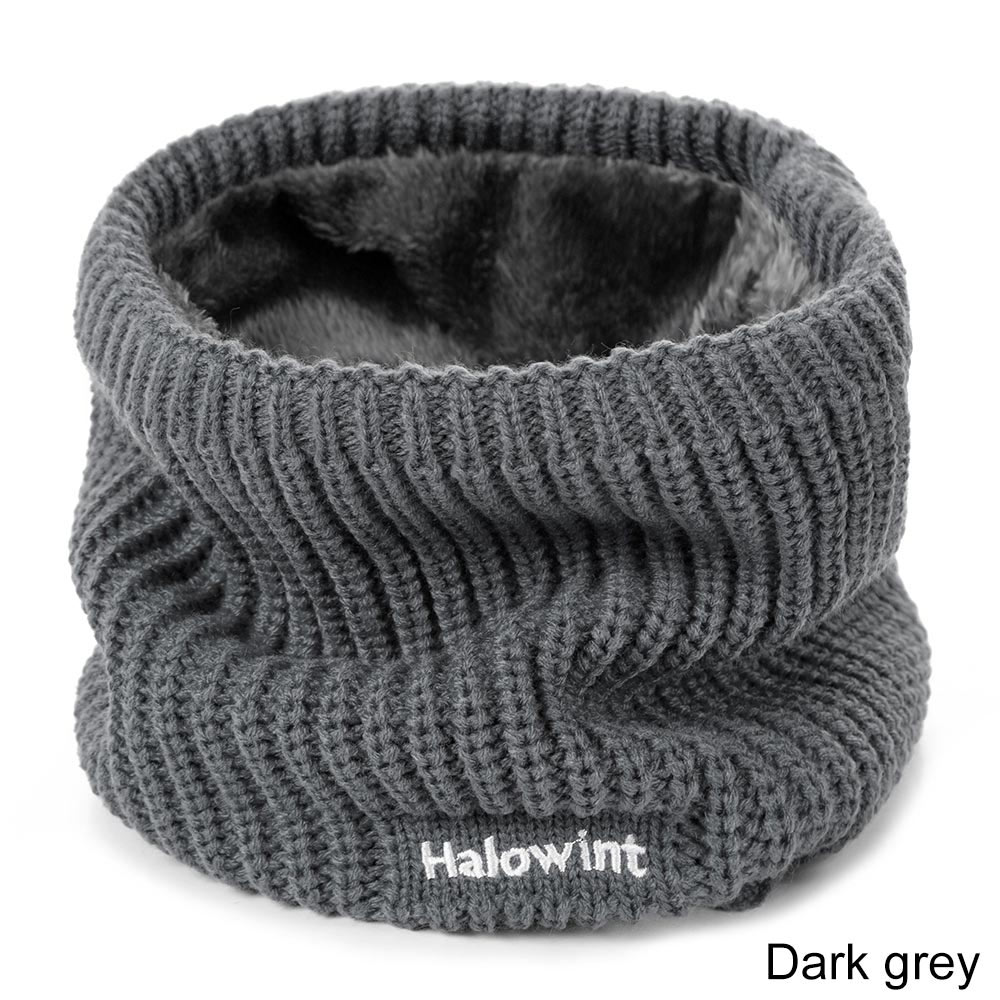 unisex vinter skjerf menn kvinner varme strikkede ringe skjerf tykk elastisk strikk lyddempere låve hals varmere takrenne jente skjerf krage: Mørk grå