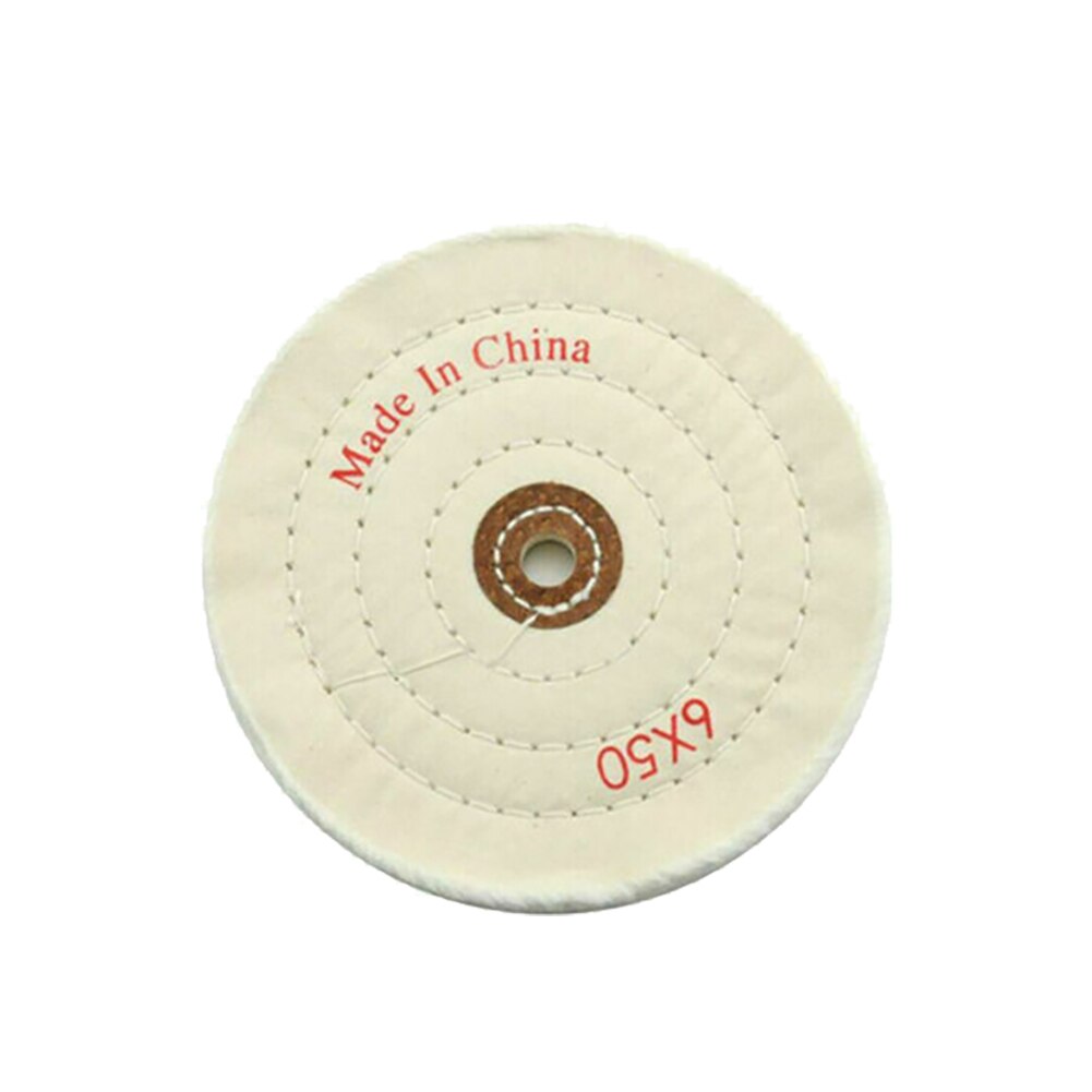 150MM 6 Inch Spiral Stitched Cotton Buffing Polishing Wheel Mop Bench Grinder: Default Title