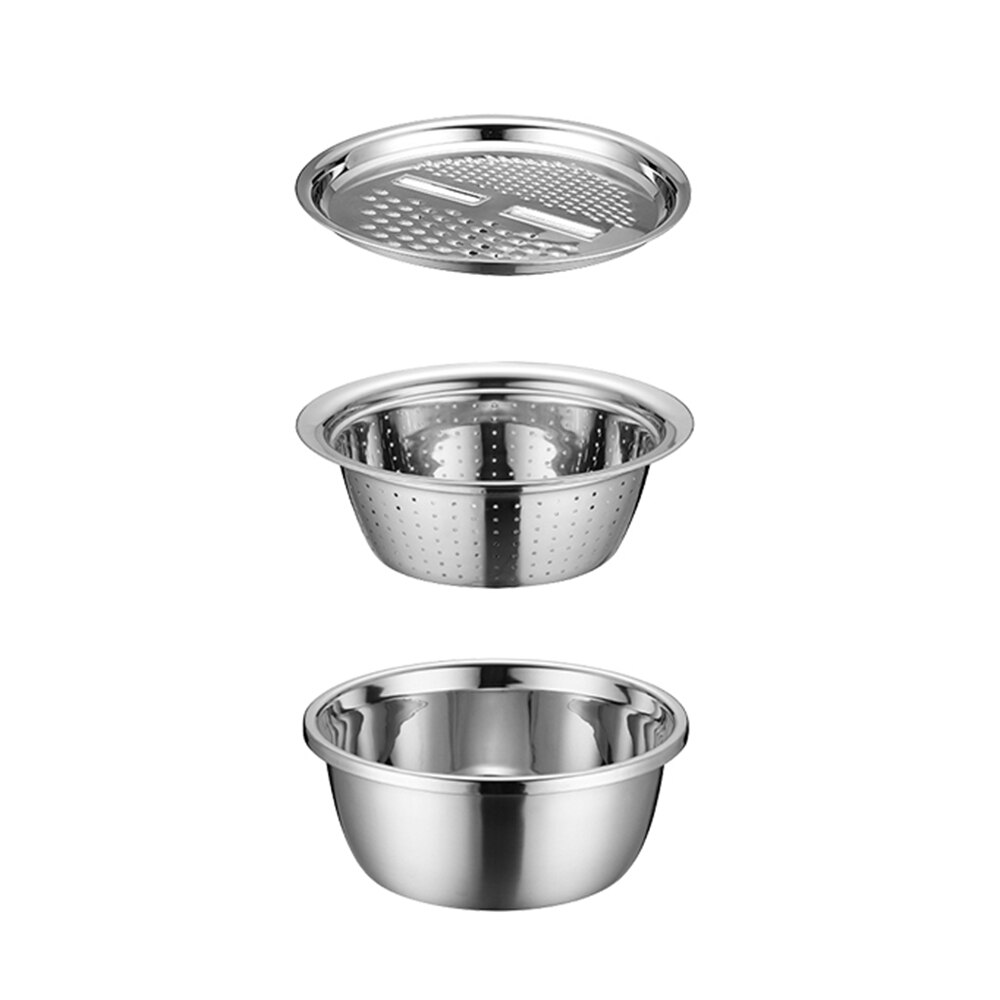 Multifunctionele Rvs Wastafel Wasbak Keuken Vergiet Mesh Mand Plantaardige Slicer Cutter Afvoer Mand Salade Maker Kom: Default Title