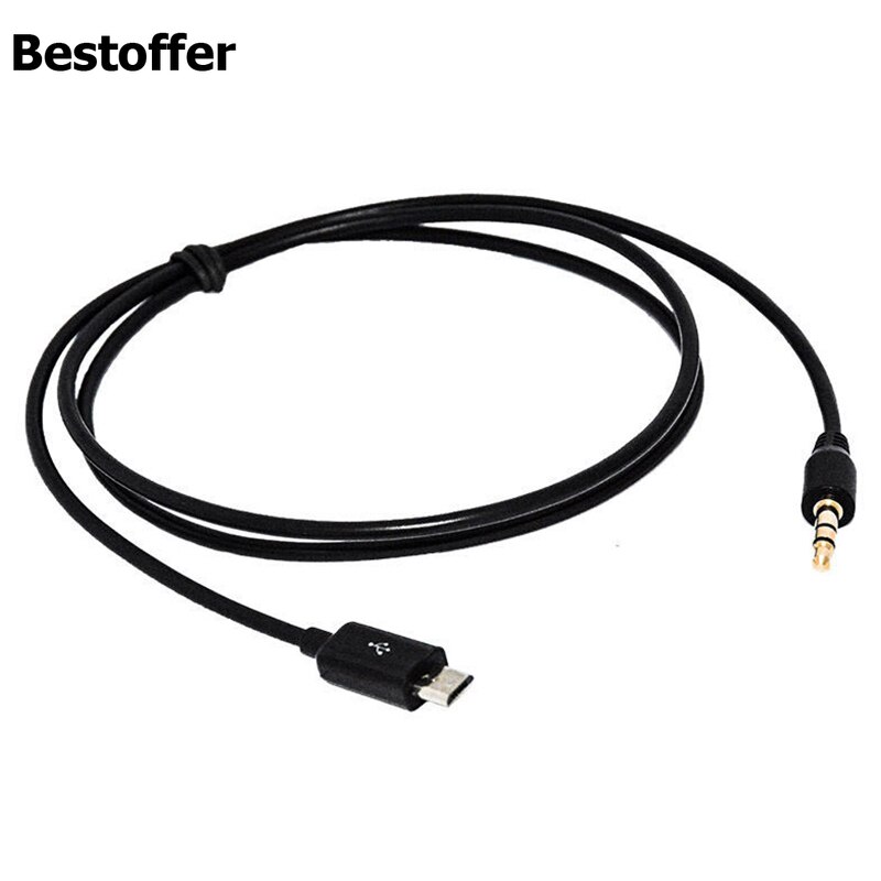 Usb 2.0 Micro 5PIN Naar Dc 3.5Mm Audio Auto Aux 100Cm Kabel Voor Samsung Galaxy S3 I9300 S2 i9100 I9220 NOTE2 N7100 N9000