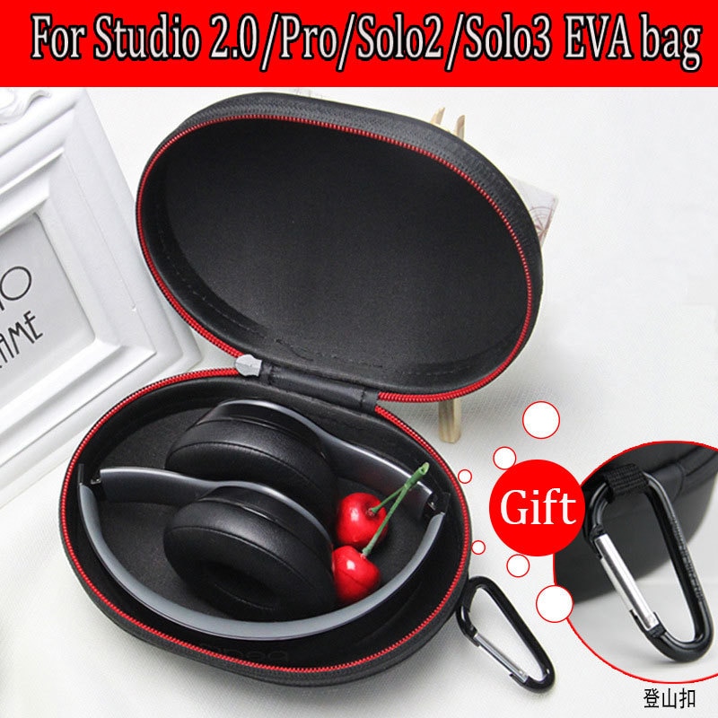 Bärbart hårt eva hörlursfodral för beats by dre studio 2.0/ pro/solo 2/ solo 3 trådlös hörlurslåda stötsäker vattentät väska