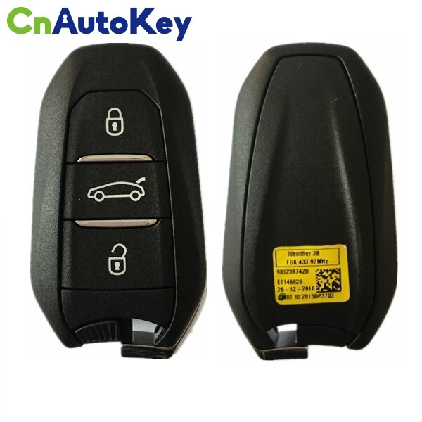 CN009035 Original For Peugeot 308 508 + Smart Key 3 Buttons IM2A AES PCF7953M Chip 434MHz Keyless Go